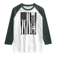 Baseball Dad Patriotic Raglan Shirt USA American Flag Gift - Wonder Print Shop