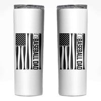 Baseball Dad Patriotic Skinny Tumbler USA American Flag Gift