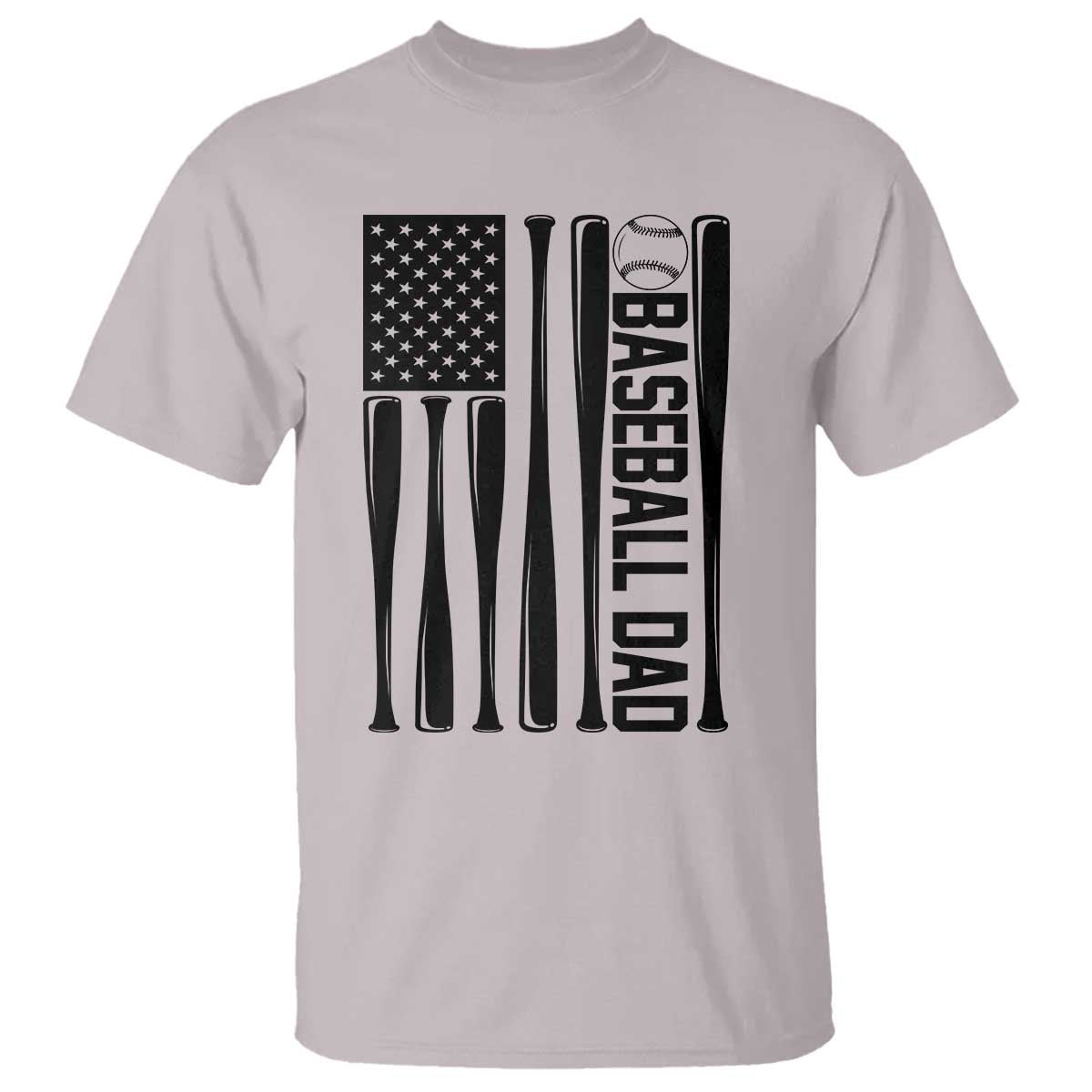 Baseball Dad Patriotic T Shirt USA American Flag Gift - Wonder Print Shop