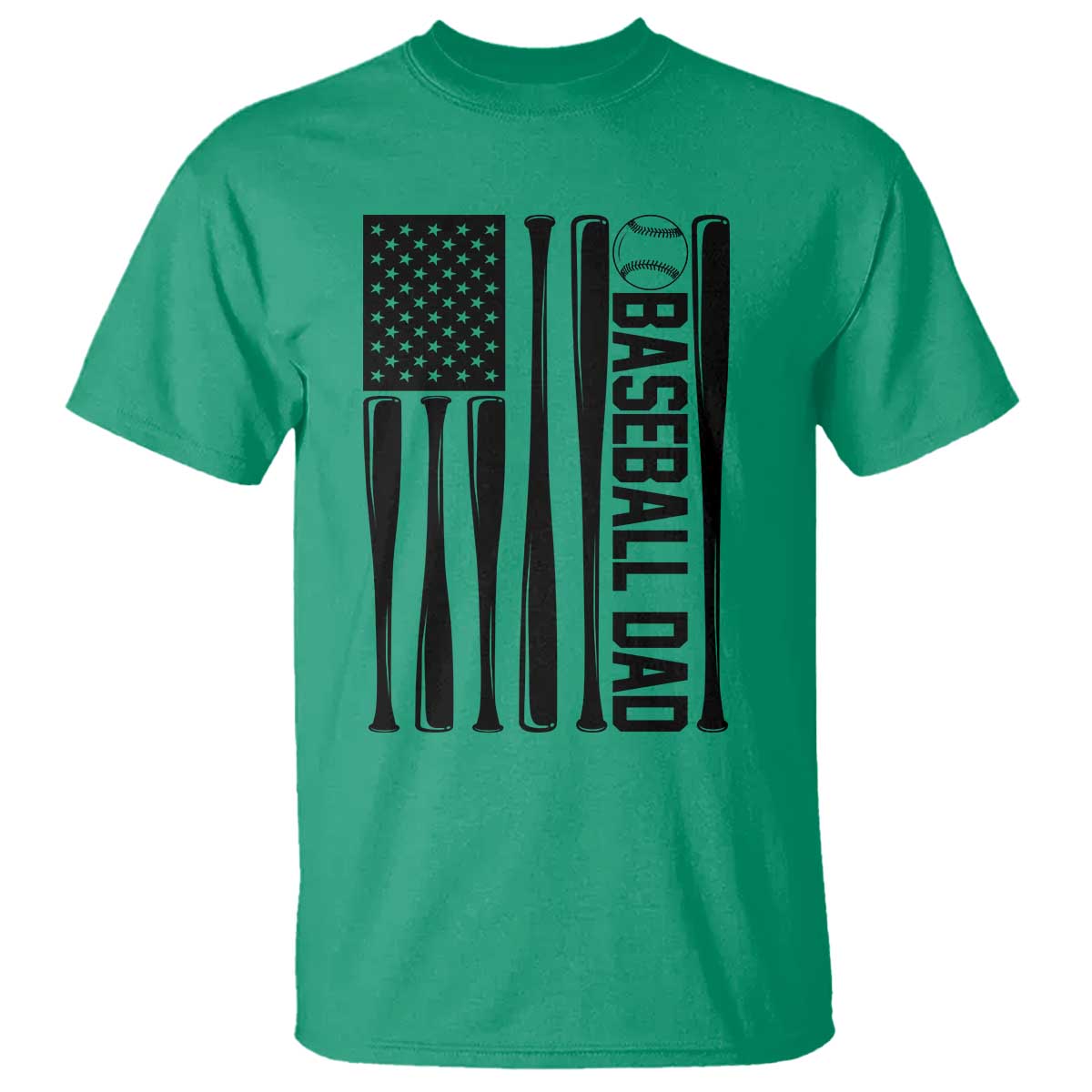 Baseball Dad Patriotic T Shirt USA American Flag Gift - Wonder Print Shop