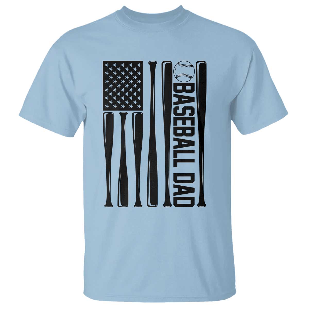 Baseball Dad Patriotic T Shirt USA American Flag Gift - Wonder Print Shop