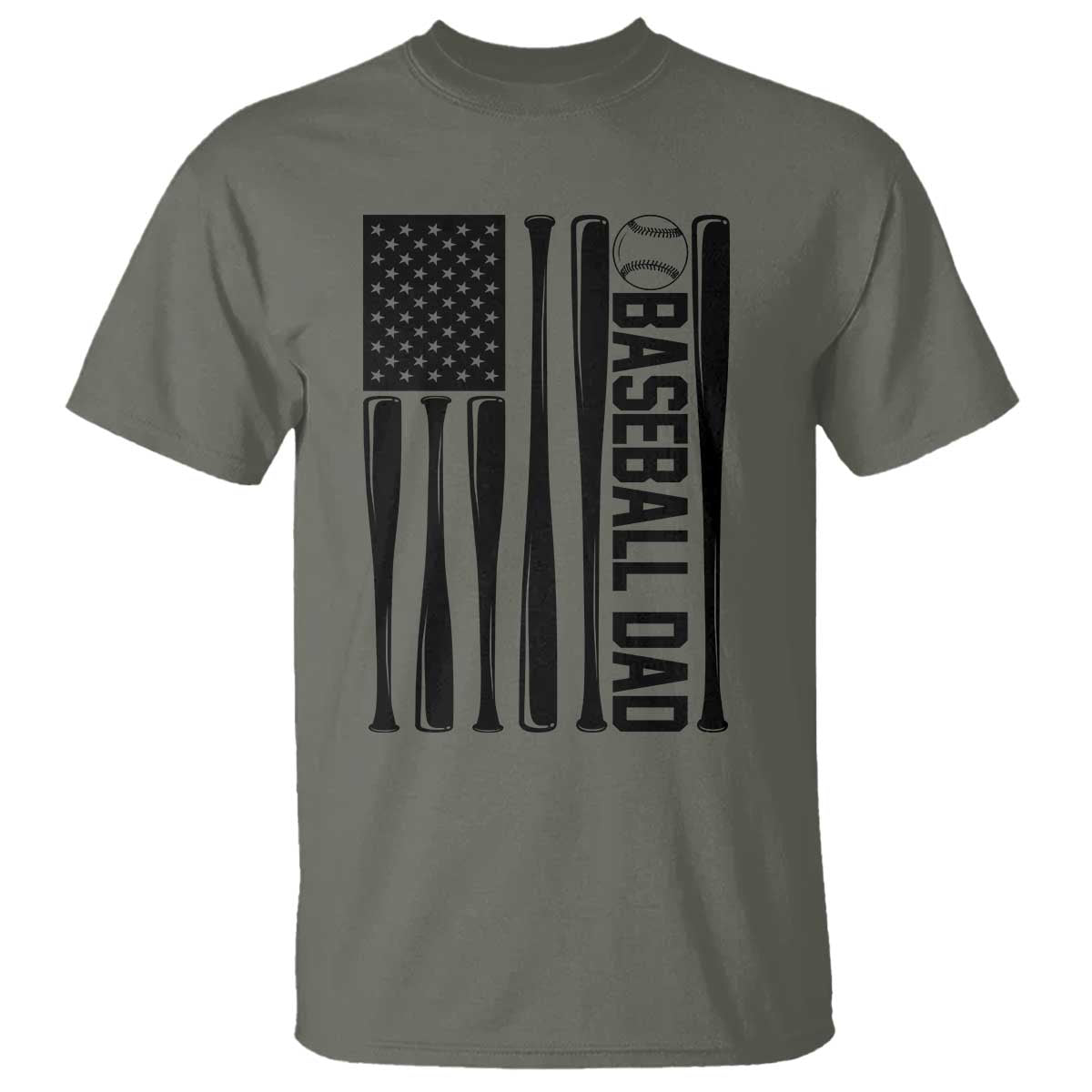 Baseball Dad Patriotic T Shirt USA American Flag Gift - Wonder Print Shop