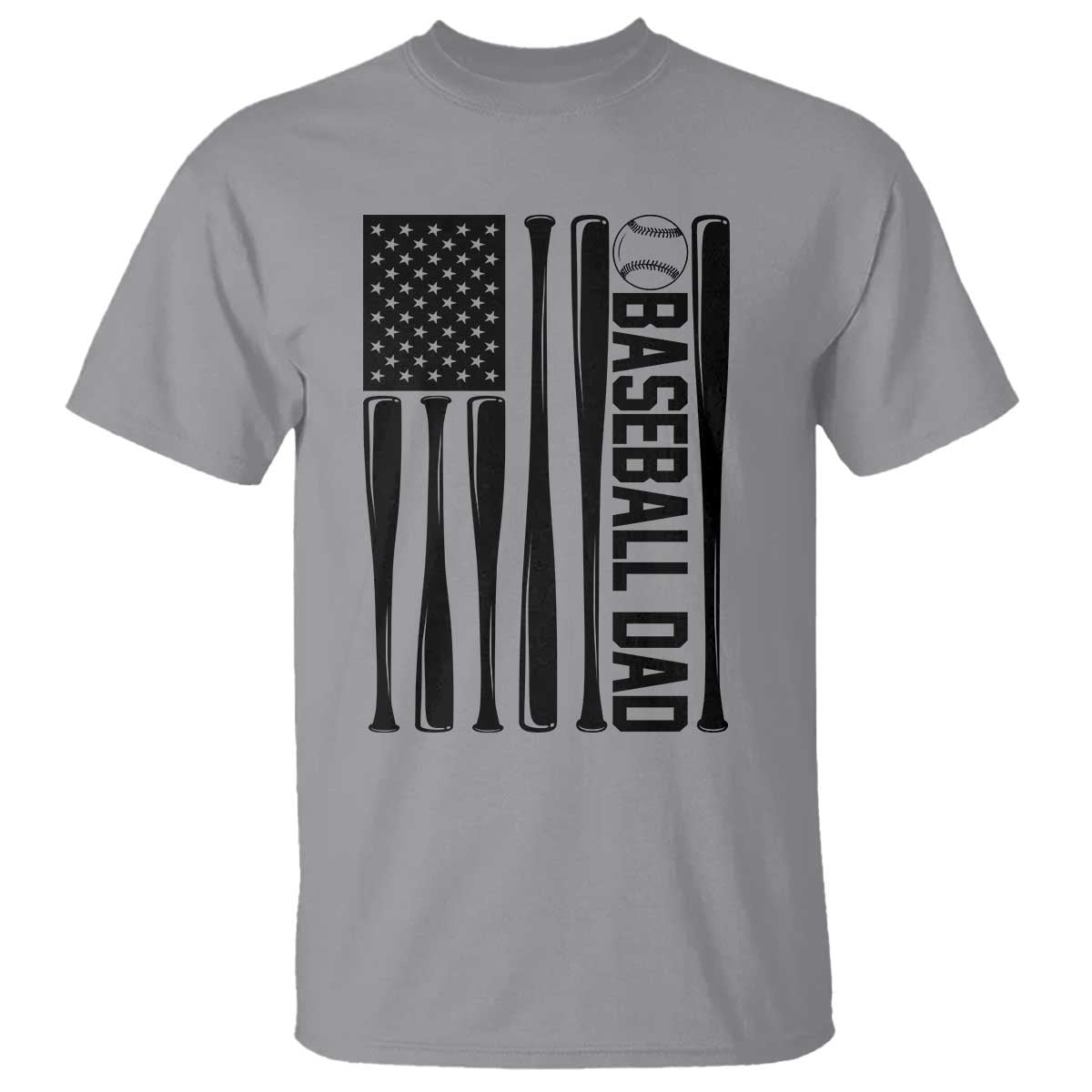 Baseball Dad Patriotic T Shirt USA American Flag Gift - Wonder Print Shop