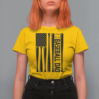 Baseball Dad Patriotic T Shirt For Women USA American Flag Gift - Wonder Print Shop