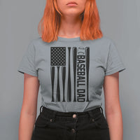 Baseball Dad Patriotic T Shirt For Women USA American Flag Gift - Wonder Print Shop