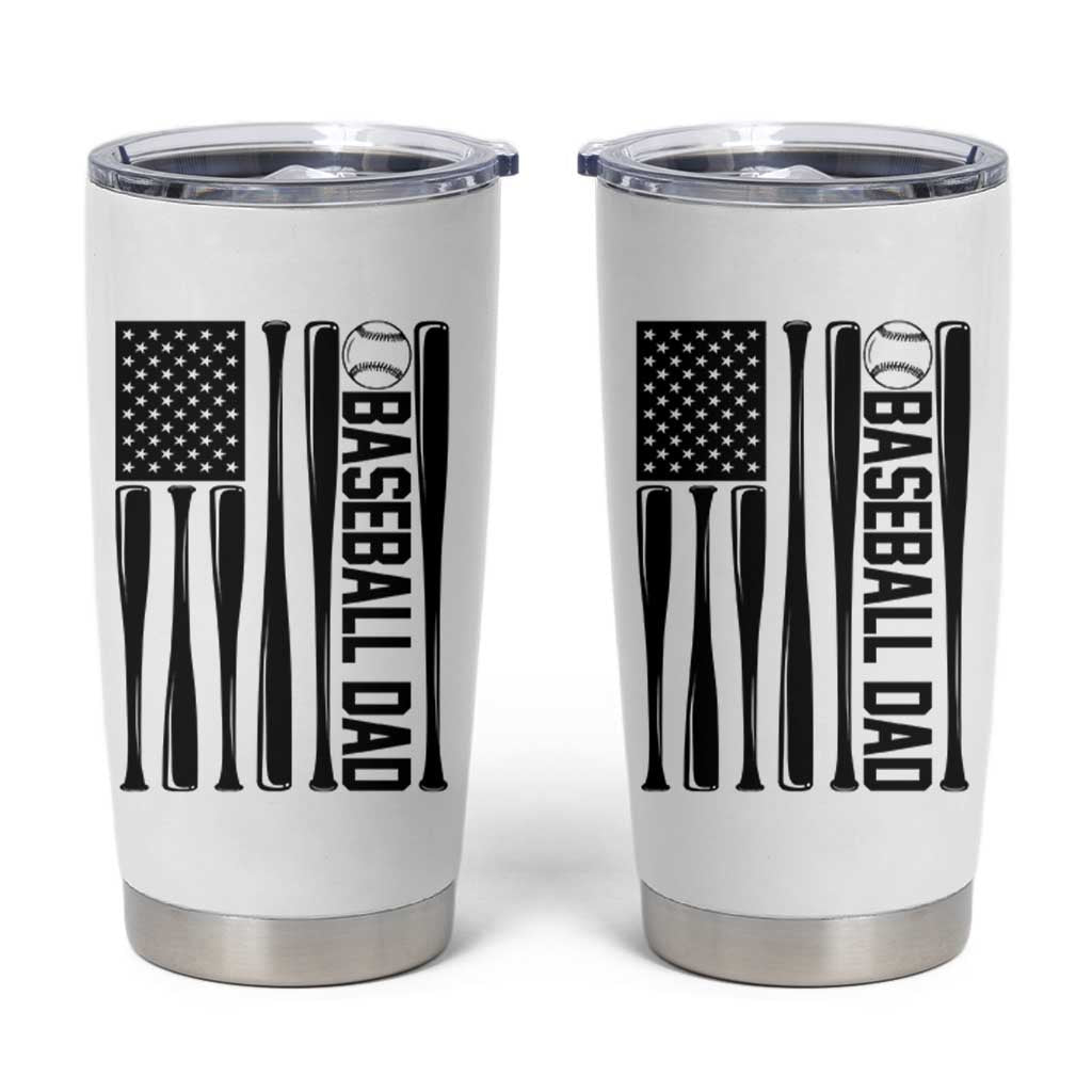 Baseball Dad Patriotic Tumbler Cup USA American Flag Gift