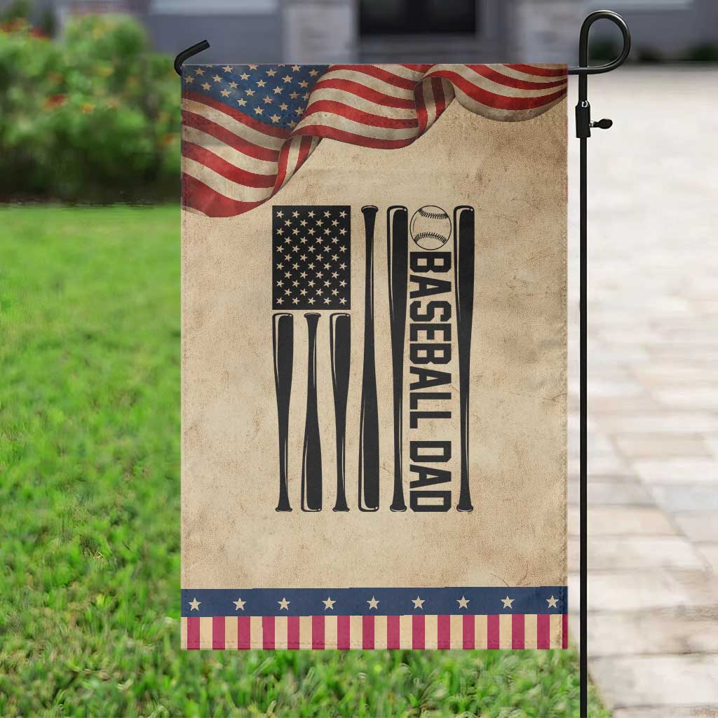 Baseball Dad Patriotic Garden Flag USA American Flag Gift