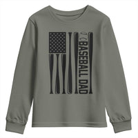 Baseball Dad Patriotic Youth Sweatshirt USA American Flag Gift - Wonder Print Shop