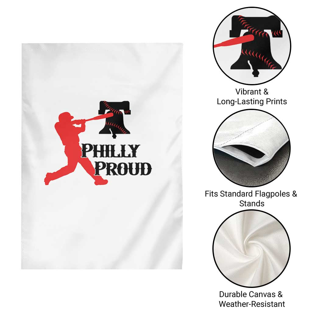 Baseball Lover Garden Flag Vintage Liberty Bell Philly Proud - Wonder Print Shop