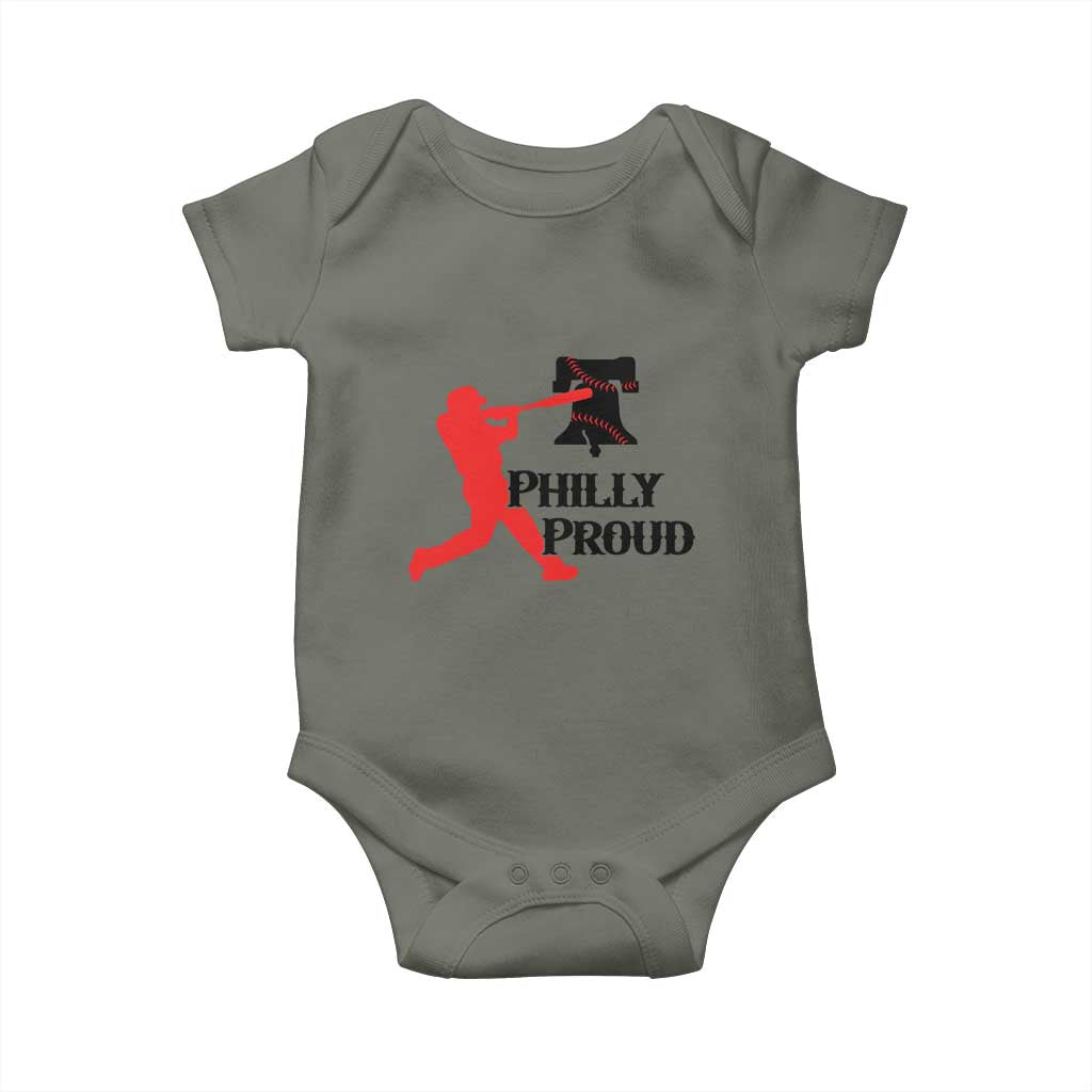 Baseball Lover Baby Onesie Vintage Liberty Bell Philly Proud - Wonder Print Shop