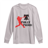 Baseball Lover Long Sleeve Shirt Vintage Liberty Bell Philly Proud - Wonder Print Shop
