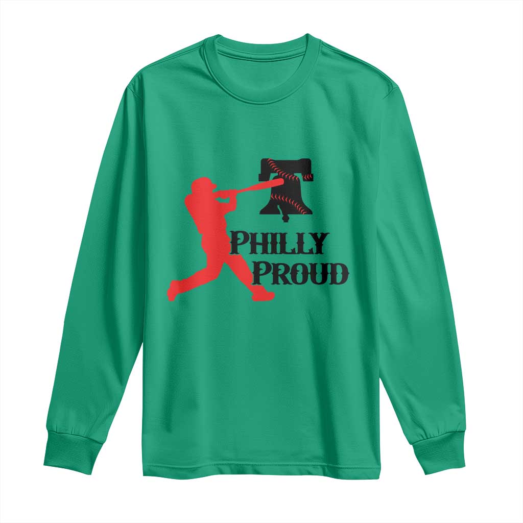 Baseball Lover Long Sleeve Shirt Vintage Liberty Bell Philly Proud - Wonder Print Shop