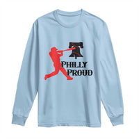 Baseball Lover Long Sleeve Shirt Vintage Liberty Bell Philly Proud - Wonder Print Shop