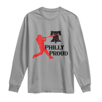 Baseball Lover Long Sleeve Shirt Vintage Liberty Bell Philly Proud - Wonder Print Shop