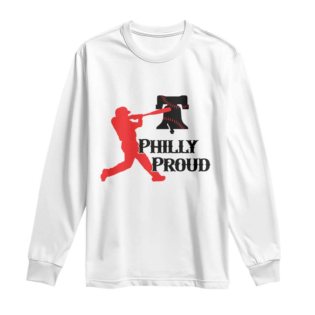 Baseball Lover Long Sleeve Shirt Vintage Liberty Bell Philly Proud - Wonder Print Shop
