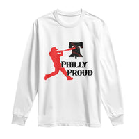 Baseball Lover Long Sleeve Shirt Vintage Liberty Bell Philly Proud - Wonder Print Shop