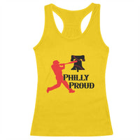 Baseball Lover Racerback Tank Top Vintage Liberty Bell Philly Proud - Wonder Print Shop