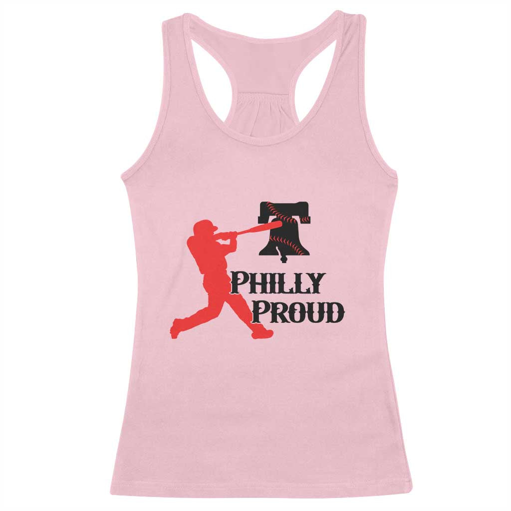 Baseball Lover Racerback Tank Top Vintage Liberty Bell Philly Proud - Wonder Print Shop