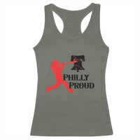 Baseball Lover Racerback Tank Top Vintage Liberty Bell Philly Proud - Wonder Print Shop