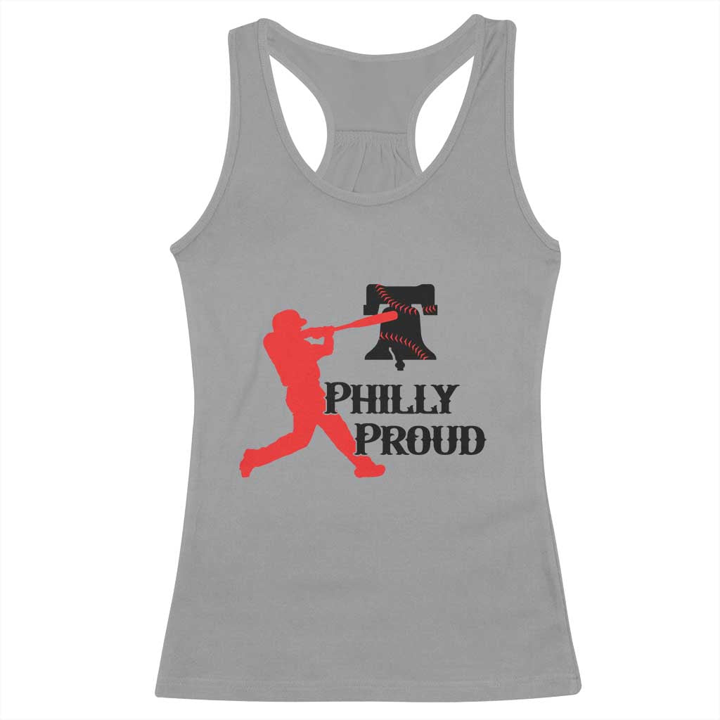 Baseball Lover Racerback Tank Top Vintage Liberty Bell Philly Proud - Wonder Print Shop