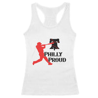 Baseball Lover Racerback Tank Top Vintage Liberty Bell Philly Proud - Wonder Print Shop