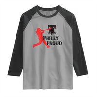 Baseball Lover Raglan Shirt Vintage Liberty Bell Philly Proud - Wonder Print Shop