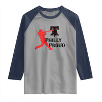 Baseball Lover Raglan Shirt Vintage Liberty Bell Philly Proud - Wonder Print Shop