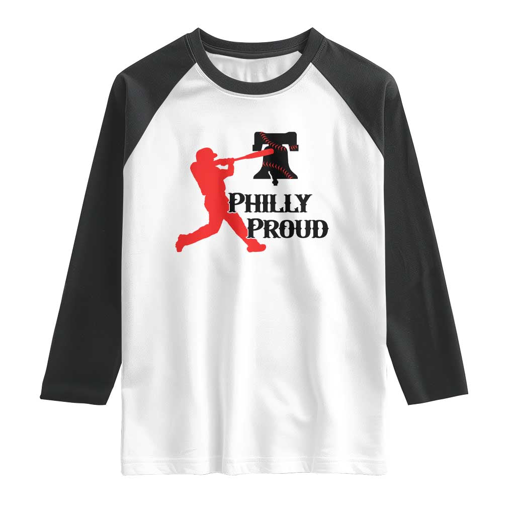 Baseball Lover Raglan Shirt Vintage Liberty Bell Philly Proud - Wonder Print Shop