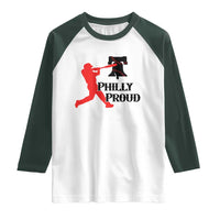 Baseball Lover Raglan Shirt Vintage Liberty Bell Philly Proud - Wonder Print Shop
