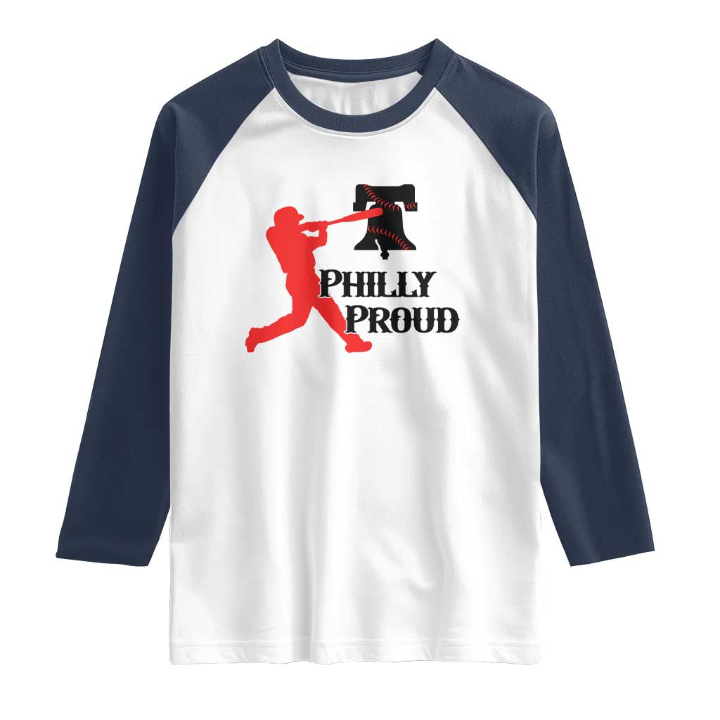 Baseball Lover Raglan Shirt Vintage Liberty Bell Philly Proud - Wonder Print Shop