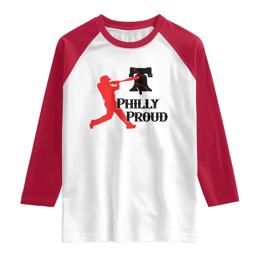 Baseball Lover Raglan Shirt Vintage Liberty Bell Philly Proud - Wonder Print Shop