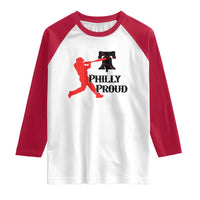 Baseball Lover Raglan Shirt Vintage Liberty Bell Philly Proud - Wonder Print Shop