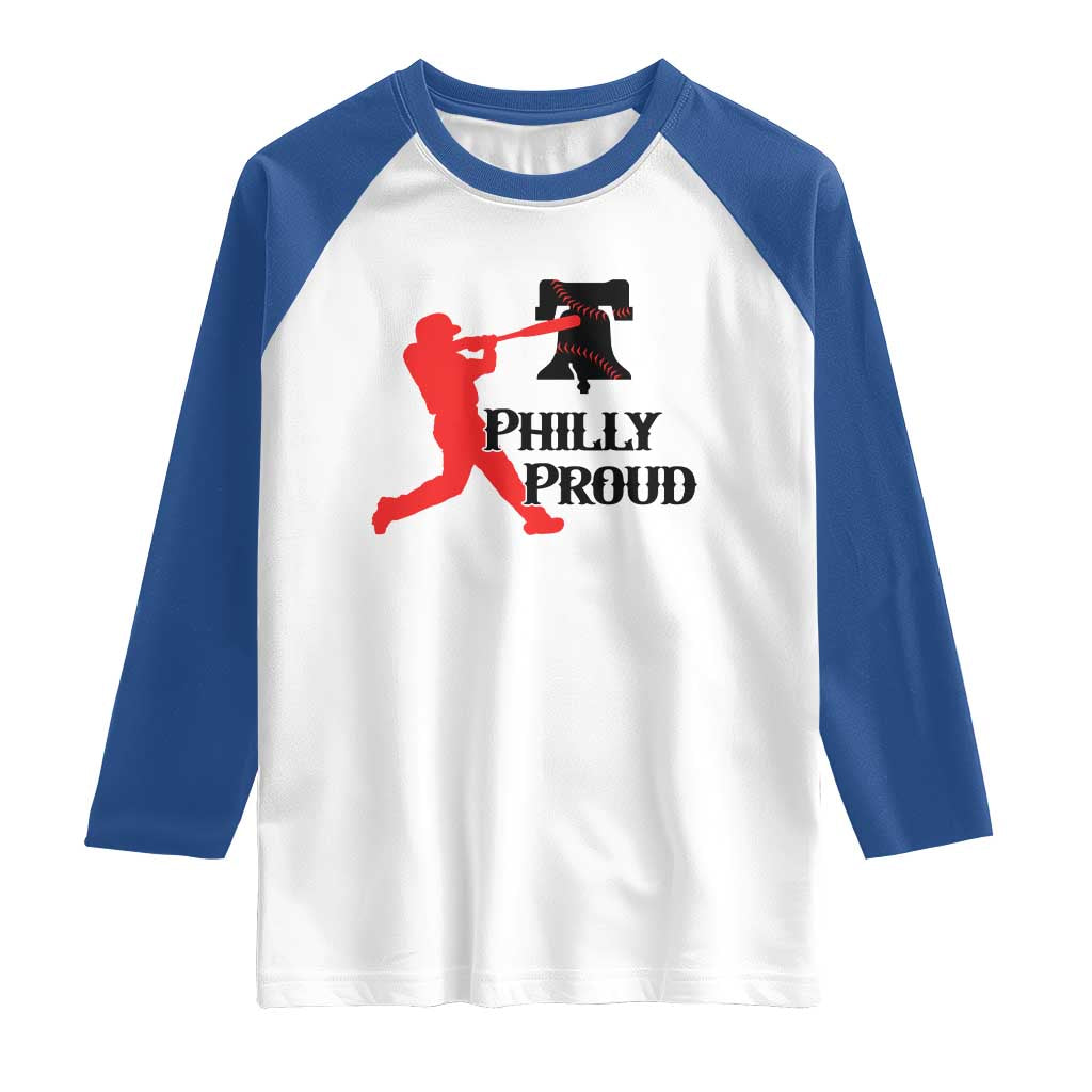 Baseball Lover Raglan Shirt Vintage Liberty Bell Philly Proud - Wonder Print Shop