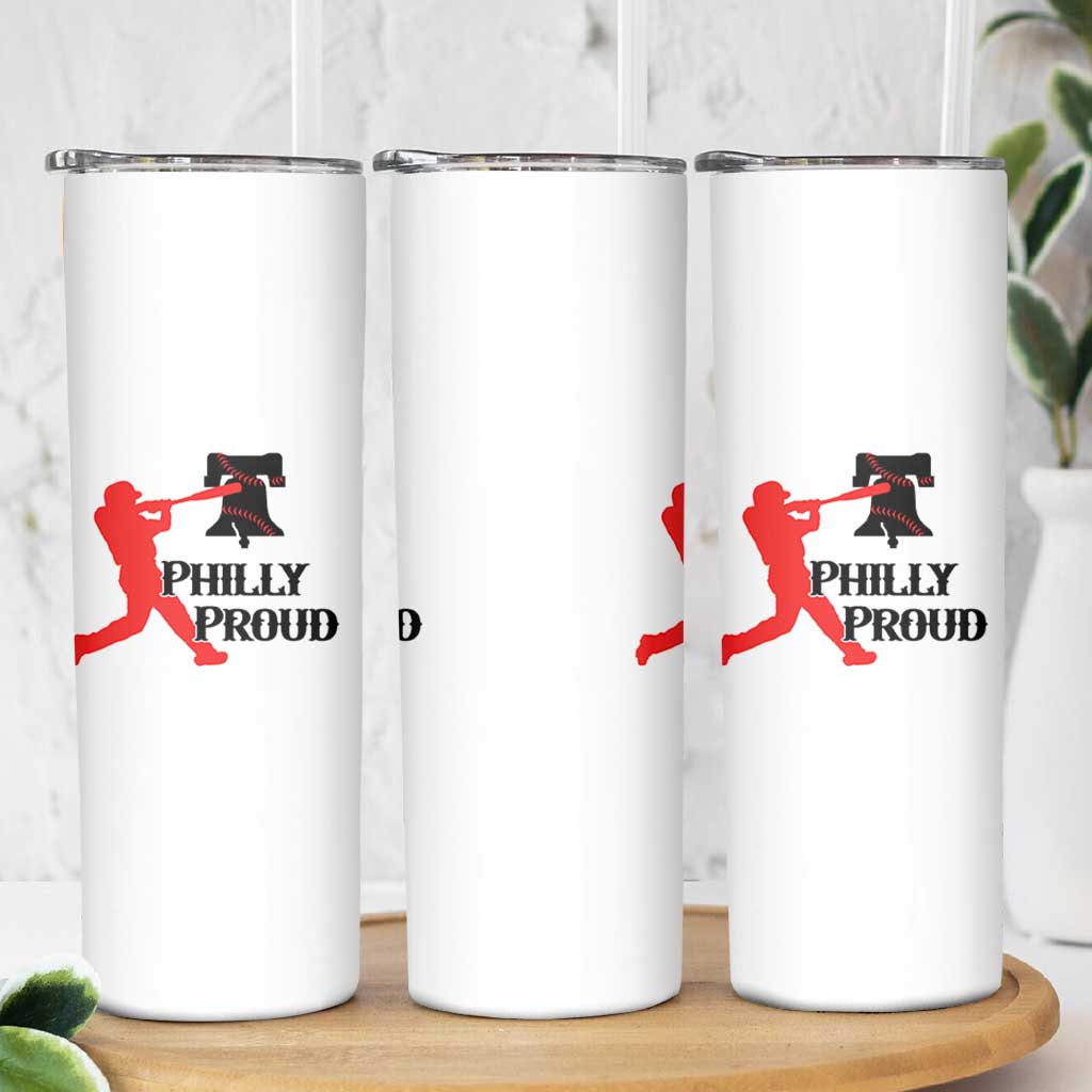 Baseball Lover Skinny Tumbler Vintage Liberty Bell Philly Proud