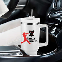 Baseball Lover Tumbler With Handle Vintage Liberty Bell Philly Proud