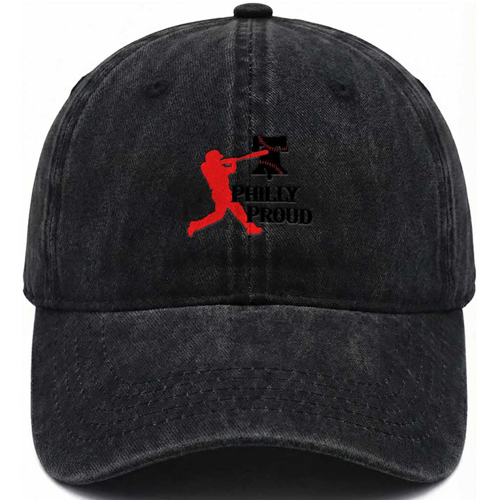 Baseball Lover Washed Cotton Baseball Cap Vintage Liberty Bell Philly Proud