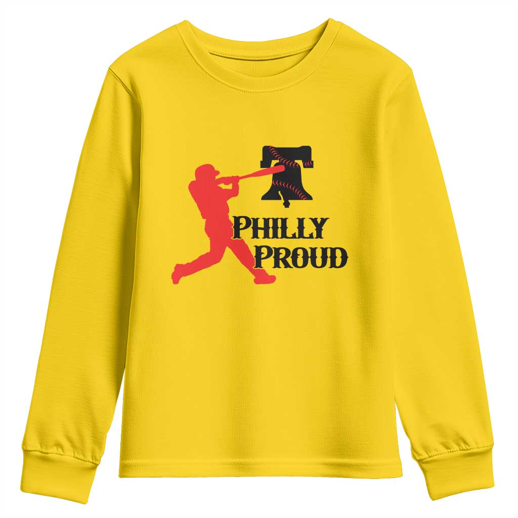 Baseball Lover Youth Sweatshirt Vintage Liberty Bell Philly Proud - Wonder Print Shop