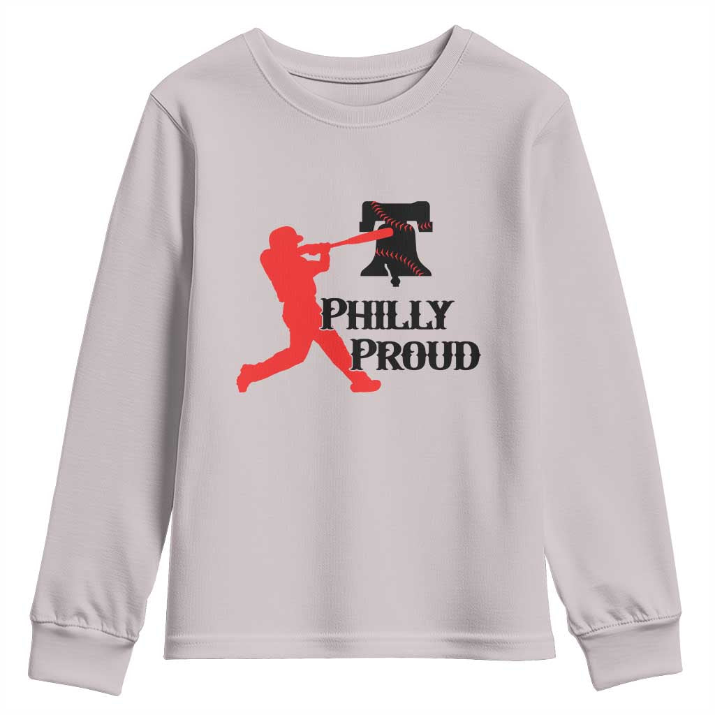 Baseball Lover Youth Sweatshirt Vintage Liberty Bell Philly Proud - Wonder Print Shop