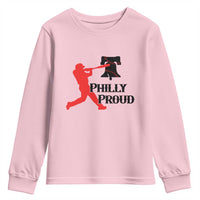 Baseball Lover Youth Sweatshirt Vintage Liberty Bell Philly Proud - Wonder Print Shop