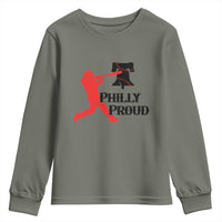 Baseball Lover Youth Sweatshirt Vintage Liberty Bell Philly Proud - Wonder Print Shop