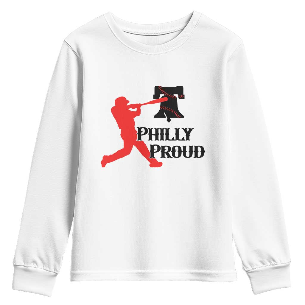 Baseball Lover Youth Sweatshirt Vintage Liberty Bell Philly Proud - Wonder Print Shop