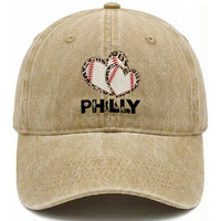 Funny Vintage Philly Baseball Washed Cotton Baseball Cap Sport Humor Gift