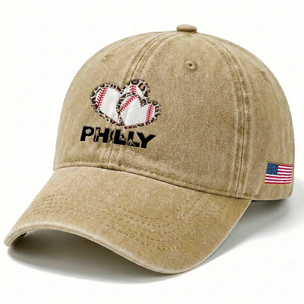 Funny Vintage Philly Baseball Washed Cotton Baseball Cap Sport Humor Gift