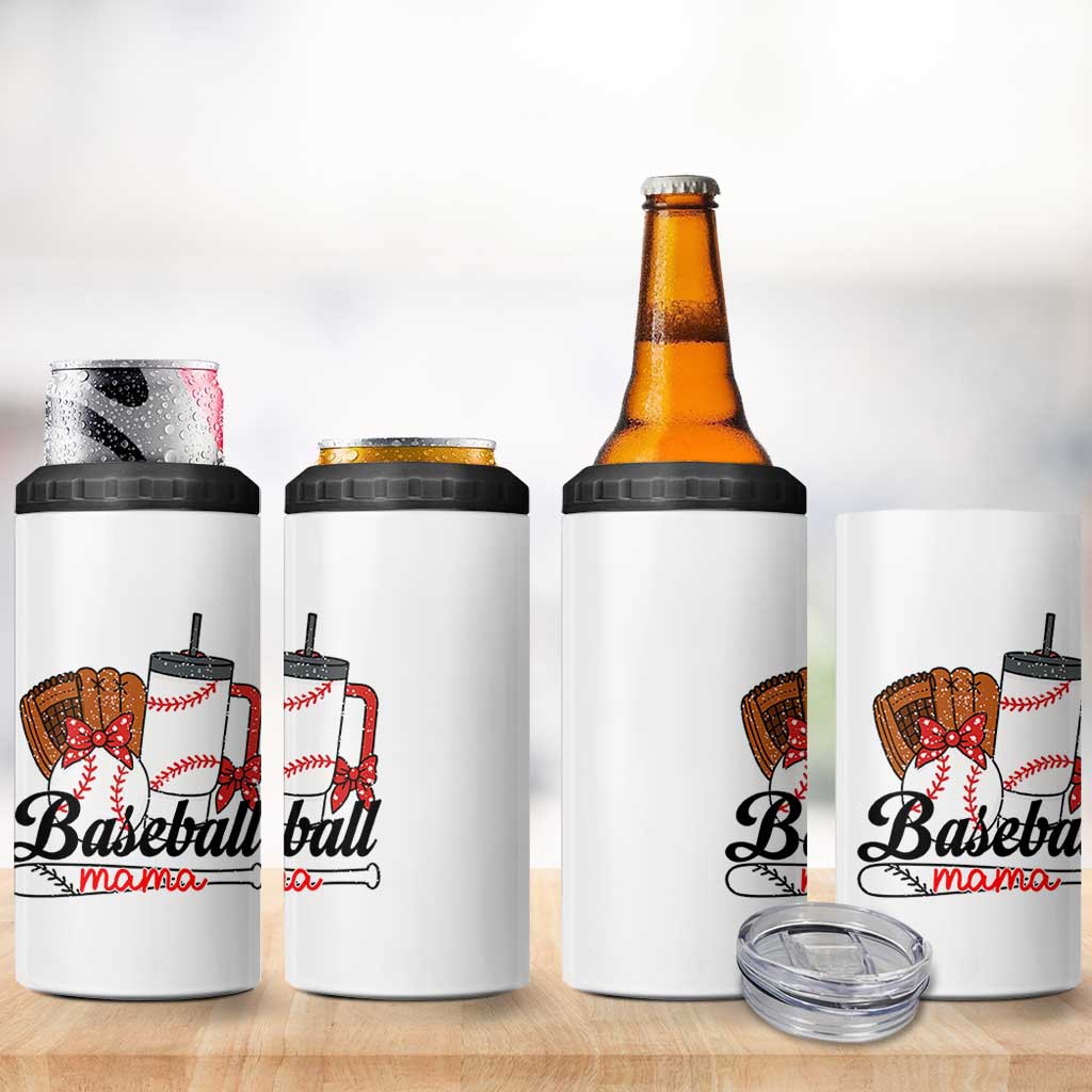 Baseball Mama 4 in 1 Can Cooler Tumbler Funny Sports Mom Life Lover