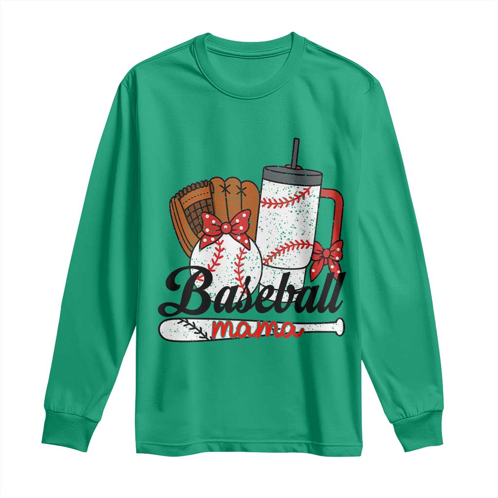 Baseball Mama Long Sleeve Shirt Funny Sports Mom Life Lover - Wonder Print Shop