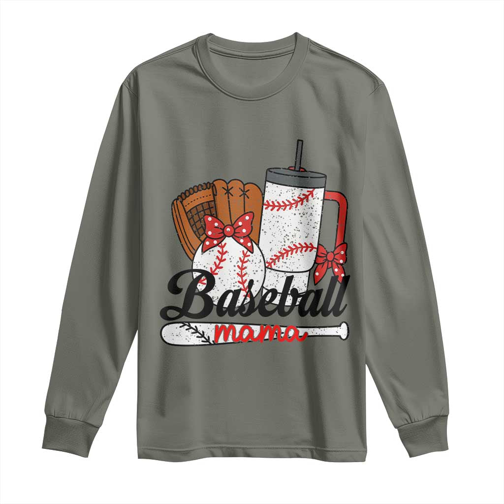 Baseball Mama Long Sleeve Shirt Funny Sports Mom Life Lover - Wonder Print Shop