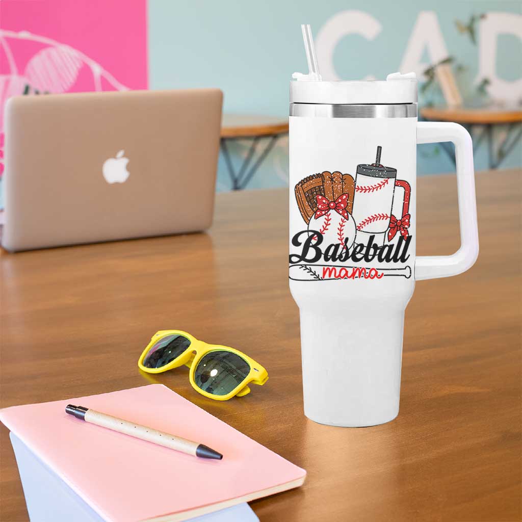 Baseball Mama Tumbler With Handle Funny Sports Mom Life Lover