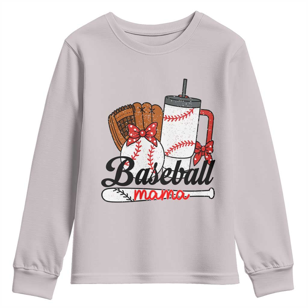 Baseball Mama Youth Sweatshirt Funny Sports Mom Life Lover - Wonder Print Shop