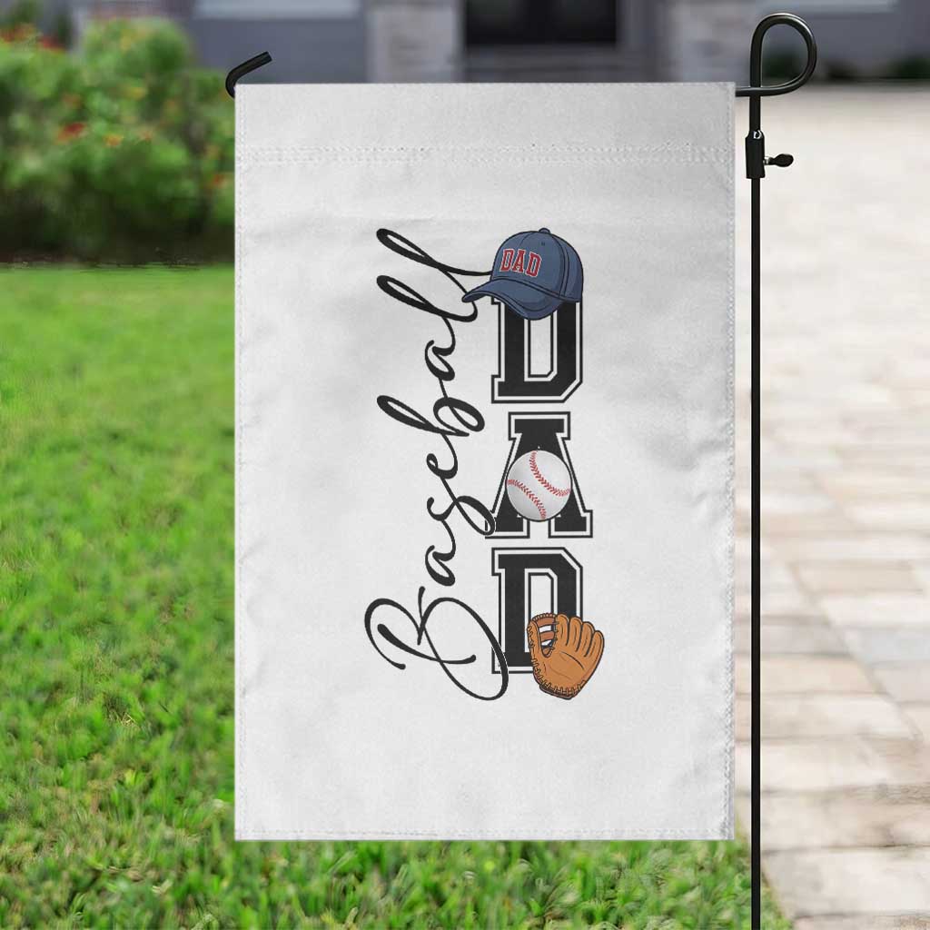 Baseball Dad Garden Flag Funny Sports Papa Life Lover - Wonder Print Shop