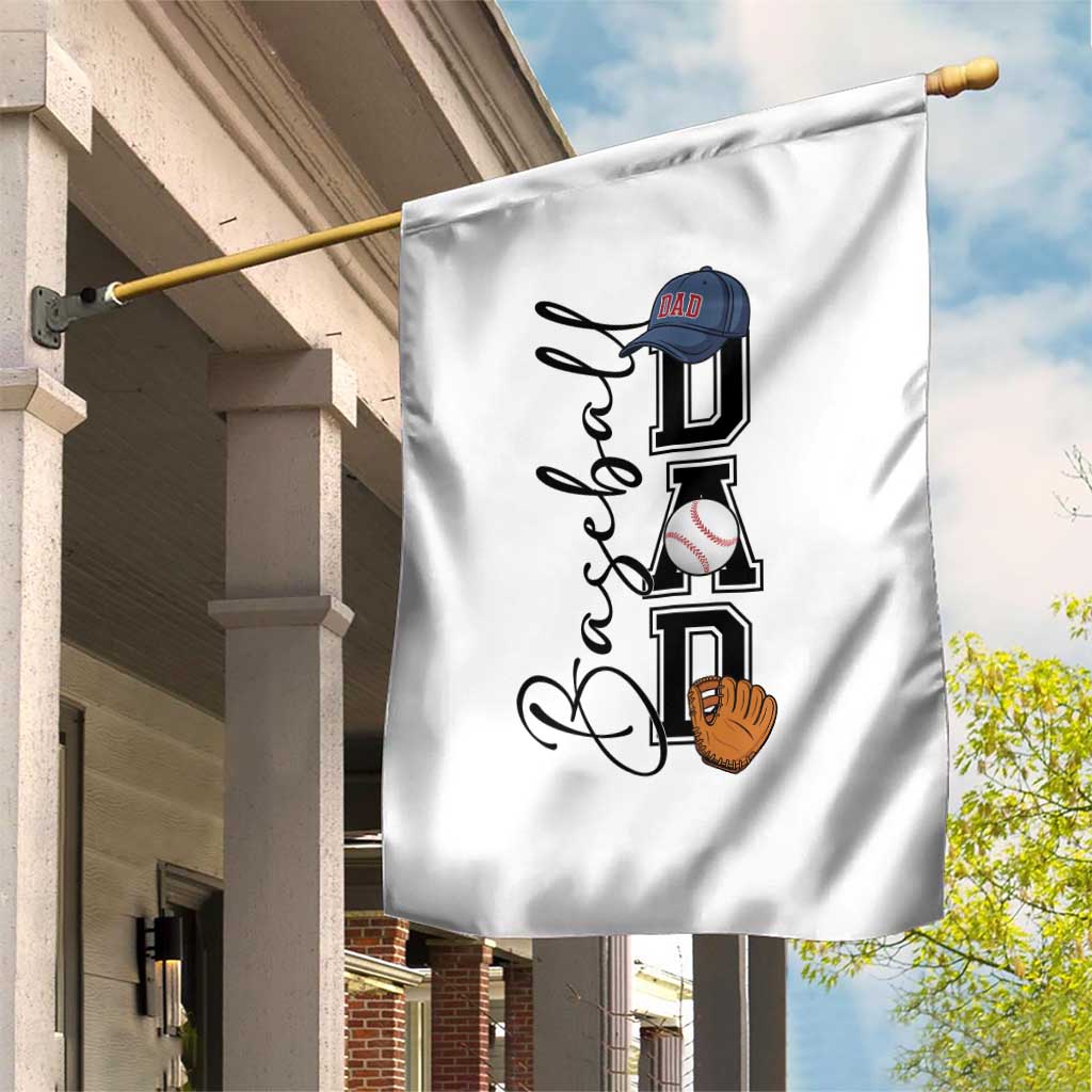 Baseball Dad Garden Flag Funny Sports Papa Life Lover - Wonder Print Shop